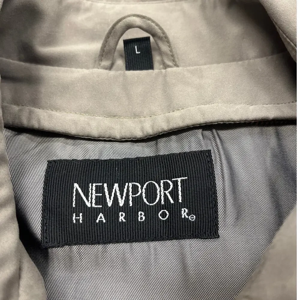 Newport Harbor Mens Large Beige Lightweight Zip Jacket